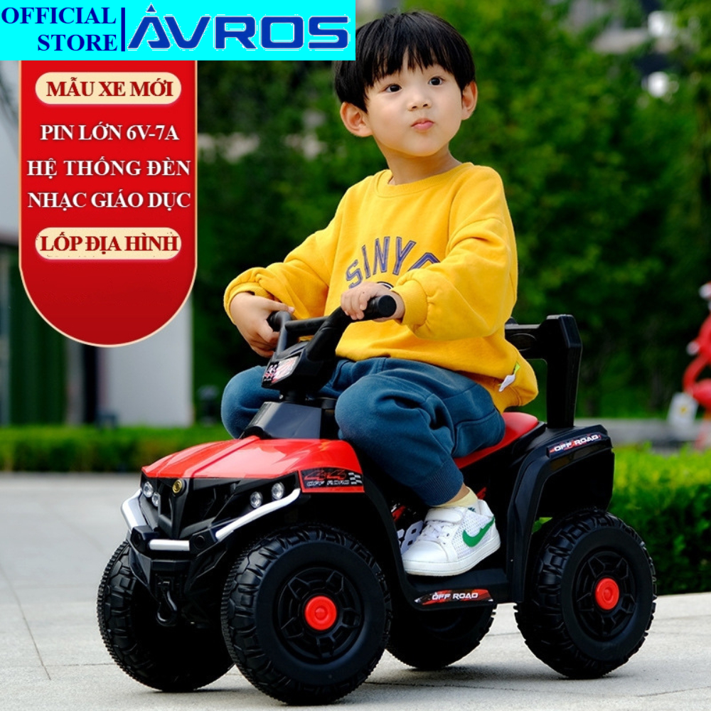 Xe Oto Điện Trẻ Em - Mẫu Mới Nhất - Xe Đồ Chơi 4 Bánh AVROS A1 - Pin Khủng Gấp 2 Lân Các Xe Đồ Chơi Khác