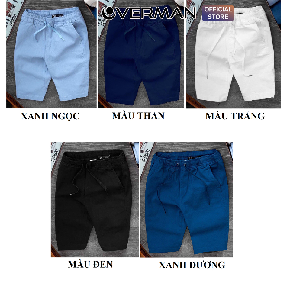 Quần ngố kaki nam cao cấp lưng thun dáng thể thao trẻ trung năng động SH01- OVERMAN