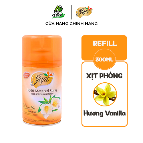 Lõi xịt thơm phòng Jape hương Vanilla thơm mát dịu nhẹ, chống ẩm mốc