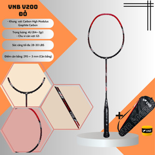  Vợt Cầu Lông VNB V200 Đỏ Chính Hãng   Tặng Quấn Cán   