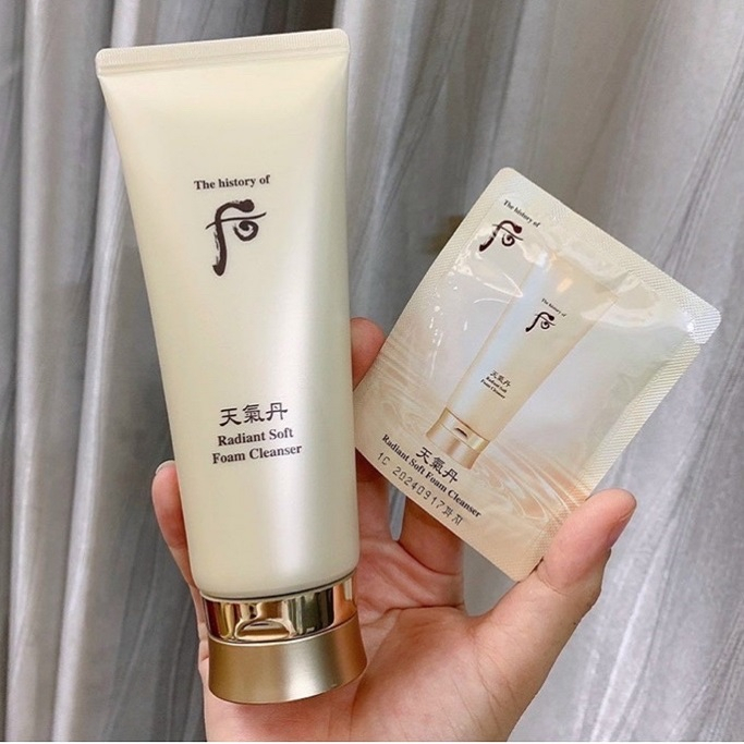 Gói sample sữa rửa mặt dưỡng tái sinh da giúp da trắng sáng sạch mụn Whoo Cheongidan Radiant Soft Foam Cleanser.