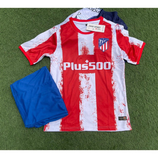 Bộ quần áo bóng đá atletico sọc đỏ trắng - in tên số áo theo yêu cầu - hàng thun lạnh loại 1 co giãn, thấm hút mồ hôi