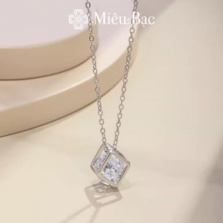 Dây chuyền lập phương chất liệu bạc 925 thời trang phụ kiện trang sức nữ Miêu Bạc D400717-TR