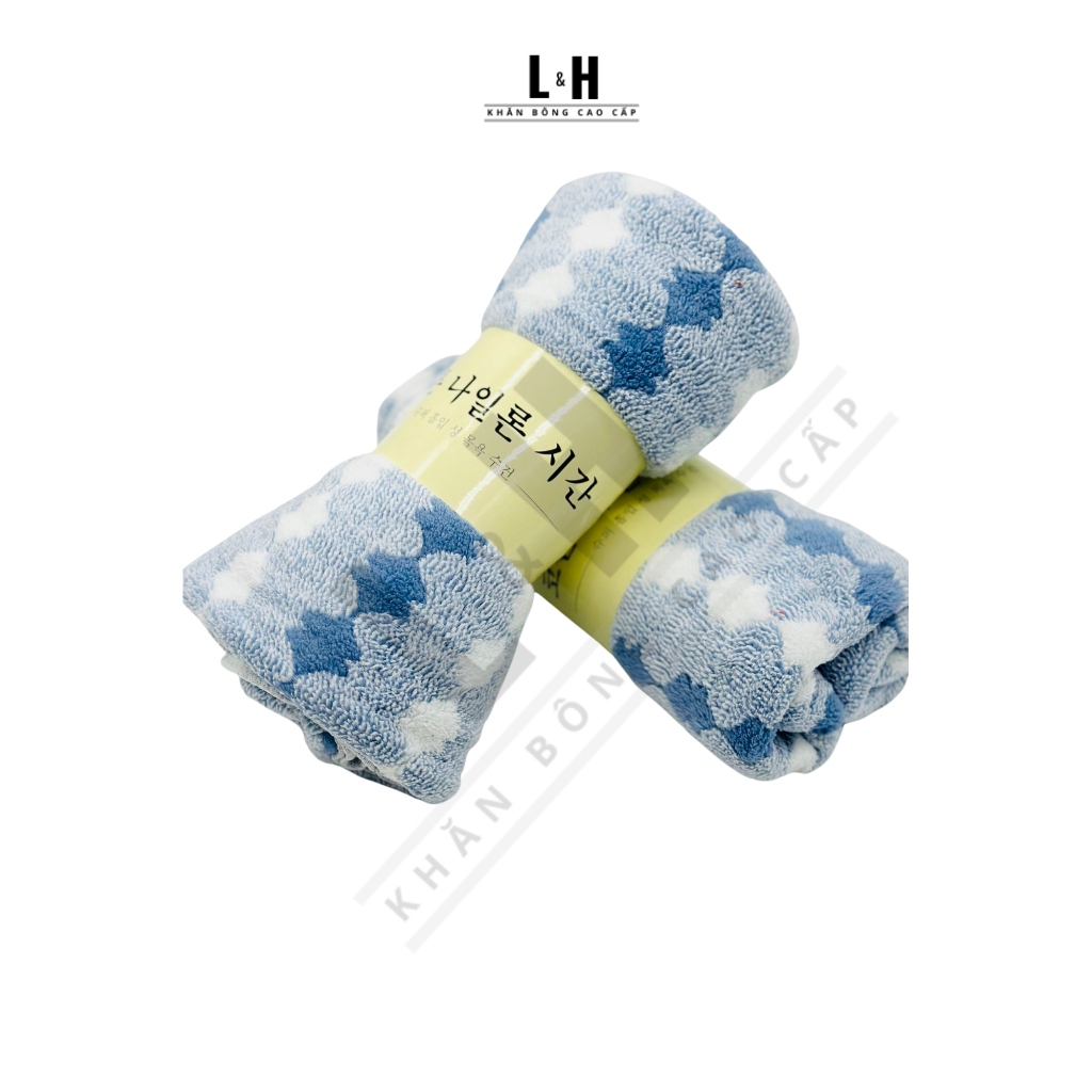 Khăn tắm lông cừu cao cấp, Hoa trám To, KT 50x100cm