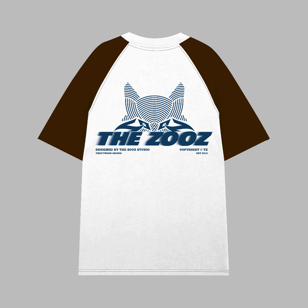 Áo thun RAGLAN tay lỡ oversized phối tay THE ZOOZ nam nữ unisex form rộng 100% cotton 255 gram TZ WOLFHEAD