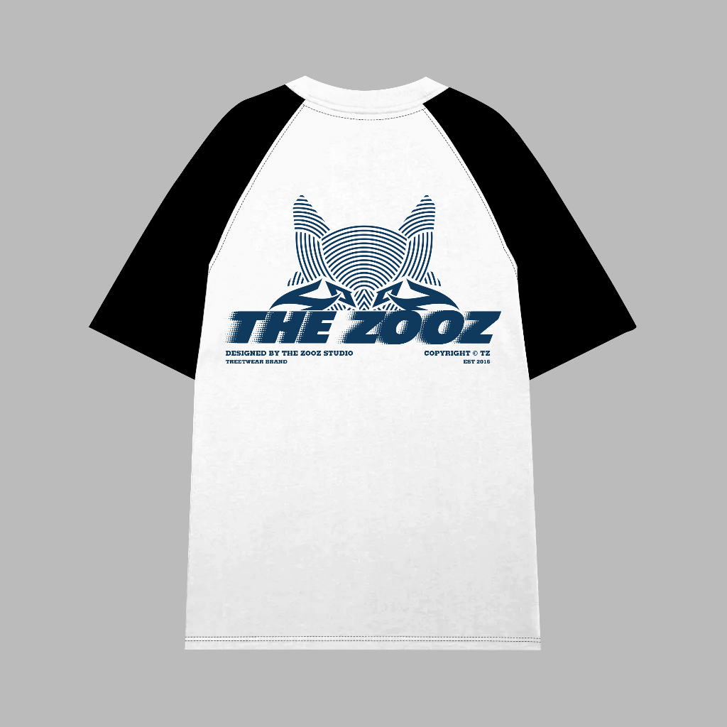 Áo thun RAGLAN tay lỡ oversized phối tay THE ZOOZ nam nữ unisex form rộng 100% cotton 255 gram TZ WOLFHEAD