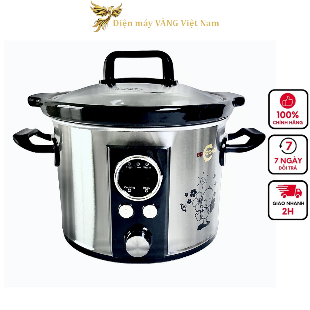 Nồi hầm chậm nấu cháo điện tử tự động cho bé 2.5L Bbcooker DS25