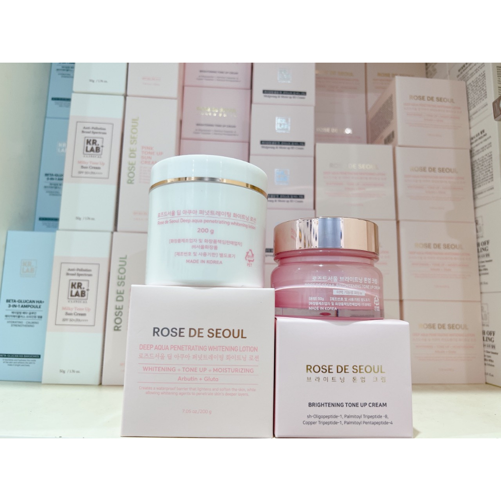 Combo kem body 200g + Kem ngày 50g Rose De Seoul hạn 2026 giúp da trắng sáng cả ngày