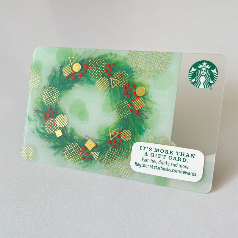 1743-65 THẺ STARBUCKS NHỰA NHÁM WREATH (thẻ đã sử dụng, dùng để sưu tầm)