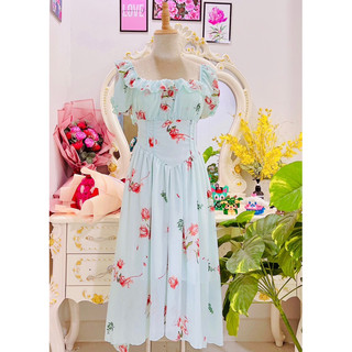 Đầm thiết kế voan hoa mã T1