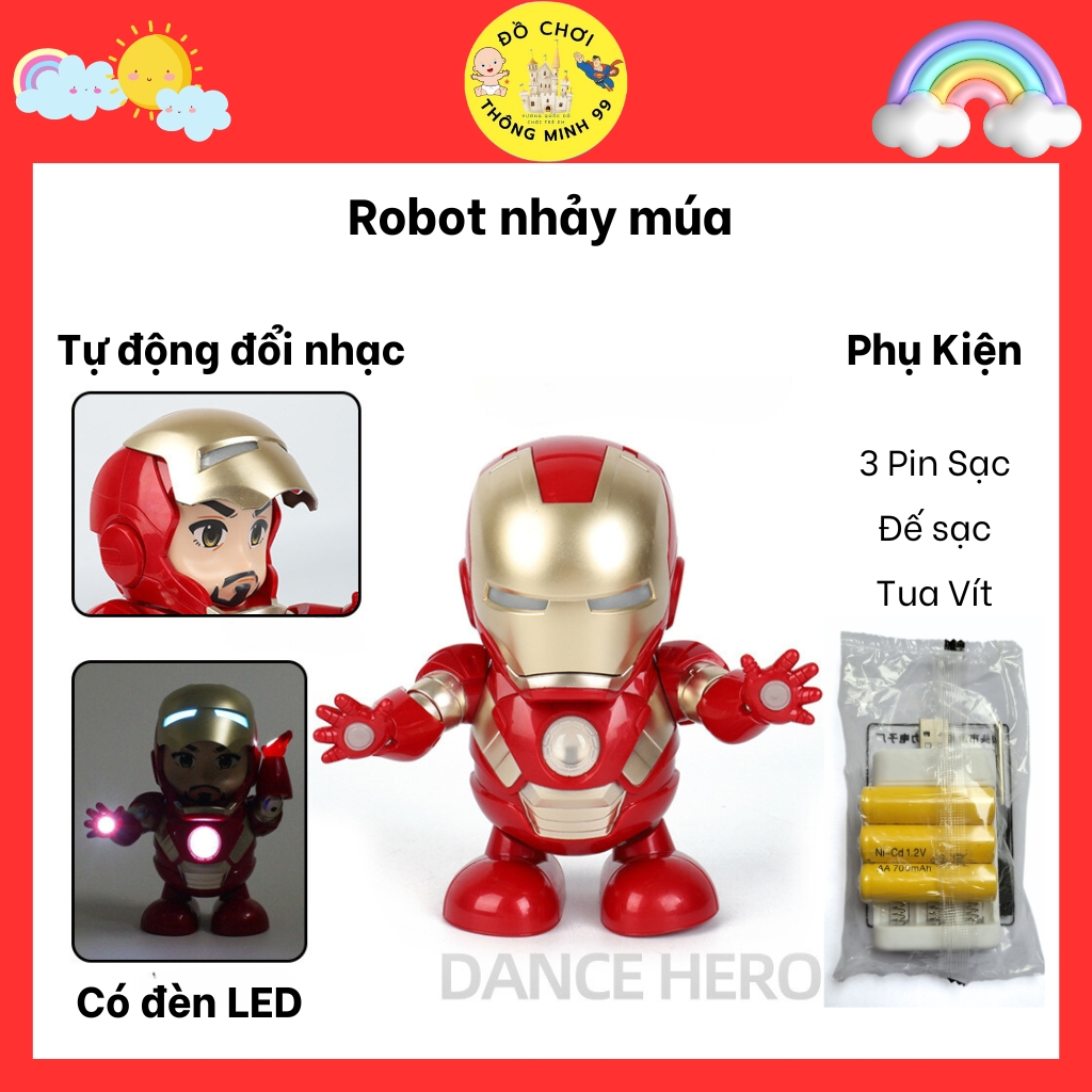 Đồ chơi robot nhảy múa, phát sáng, có nhạc sôi động cho bé