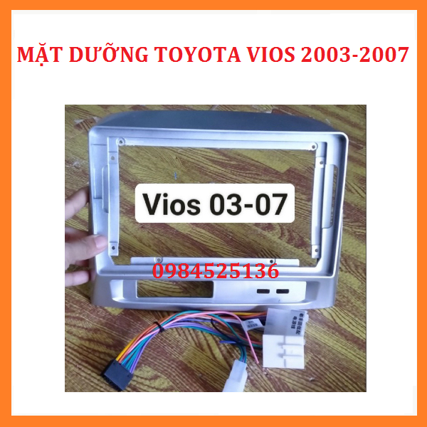 Mặt dưỡng màn hình DVD Androi 9 inch cho ô tô TOYOTA  VIOS 2003-2007 có giắc zin theo xe. Mặt dưỡng VIOS 03-07.