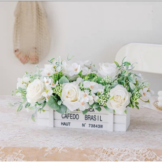 Giỏ hoa để bàn - giỏ hoa lụa để bàn trang trí phòng khách, trang trí nhà cửa, văn phòng, showroom, chậu hoa giả cắm sẵn
