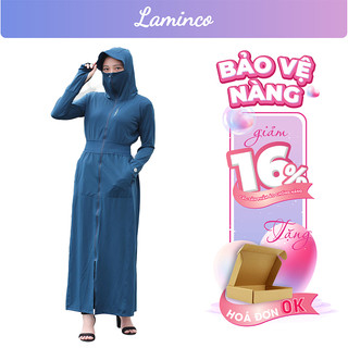 Áo chống nắng thông hơi 2 lớp cao cấp dáng dài thoáng khí có lưới co giãn làm mát UPF 50+ Laminco v100
