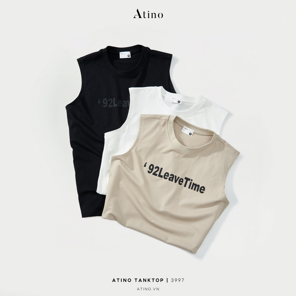 Áo Tank Top Ba Lỗ Nam ATINO Chất Cotton Thoáng Mát form Slim-Fit TT3.3997