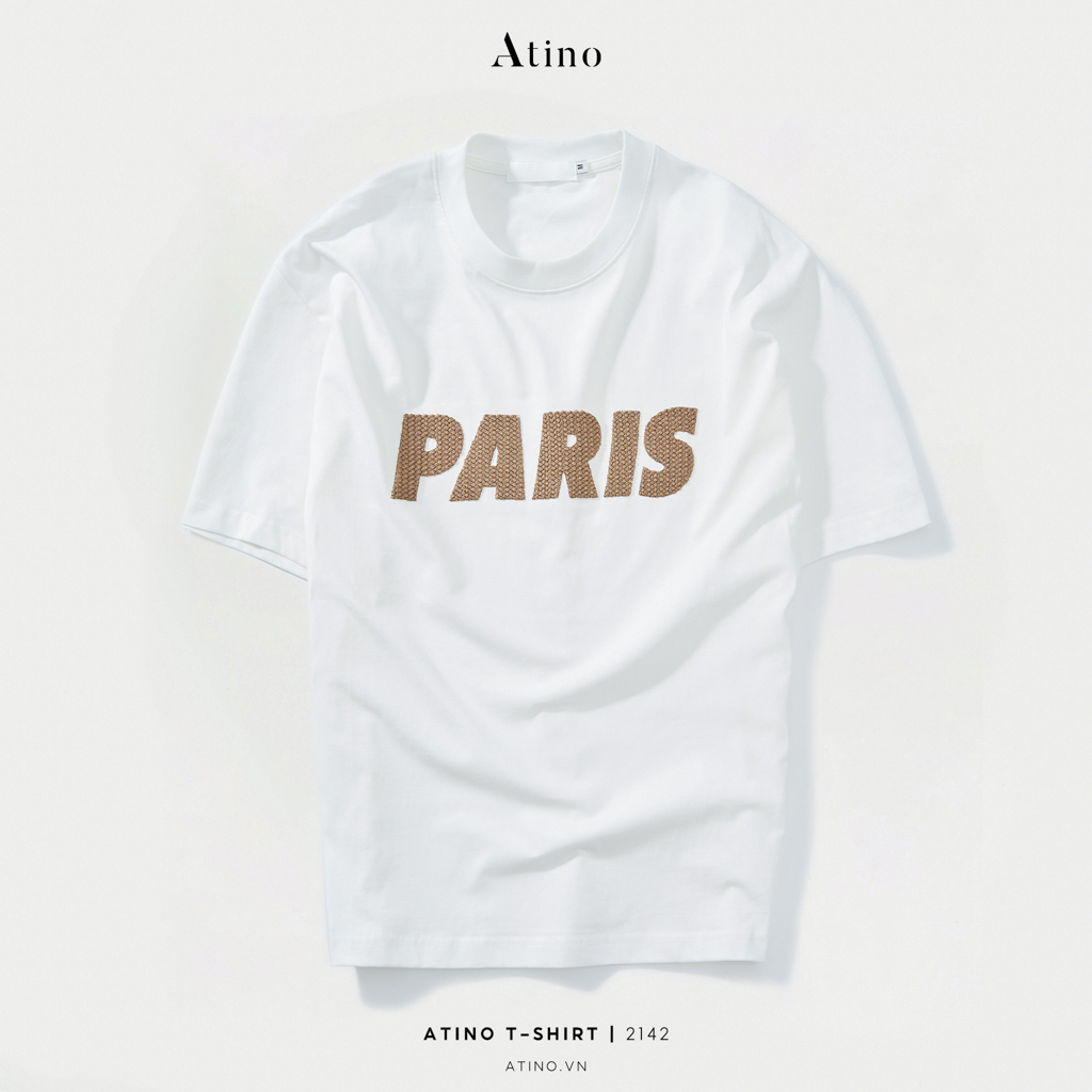 Áo Phông Nam Cộc Tay Cổ Tròn Paris ATINO chất liệu 100% Cotton thoáng mát form Regular AP4.2142