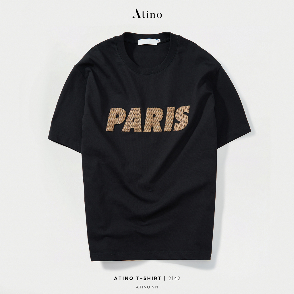 Áo Phông Nam Cộc Tay Cổ Tròn Paris ATINO chất liệu 100% Cotton thoáng mát form Regular AP4.2142