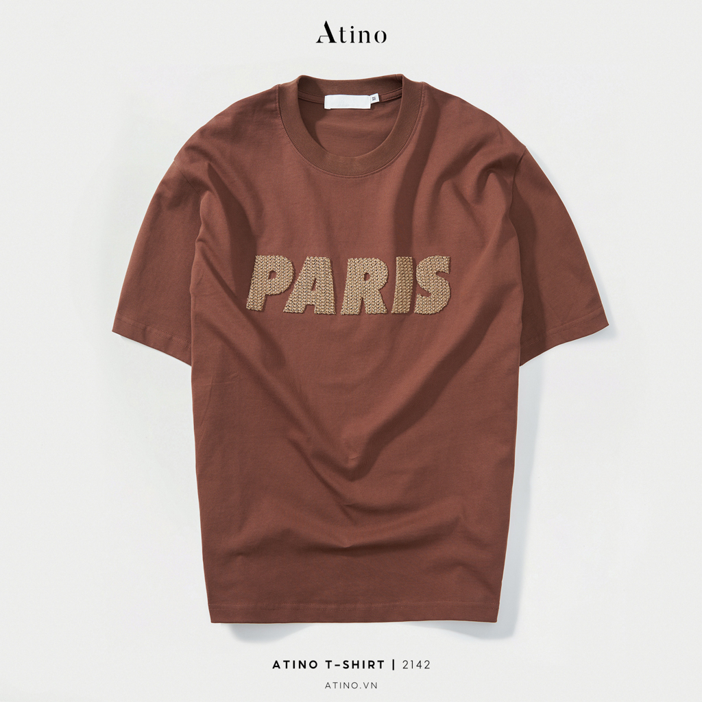 Áo Phông Nam Cộc Tay Cổ Tròn Paris ATINO chất liệu 100% Cotton thoáng mát form Regular AP4.2142