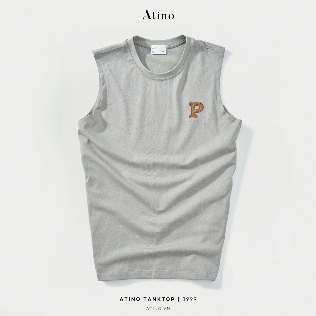 Áo Tank Top Ba Lỗ Nam Trơn ATINO Chất Cotton Thoáng Mát form Slim-Fit TT4.3999