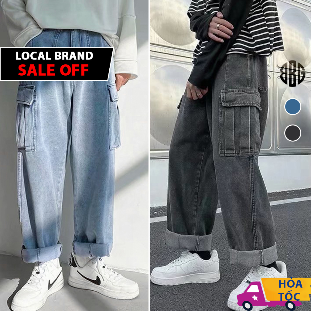 Quần Jeans baggy suông nam nữ ống xuông túi hộp rộng Unisex QCCC đẹp hottrend Avocado