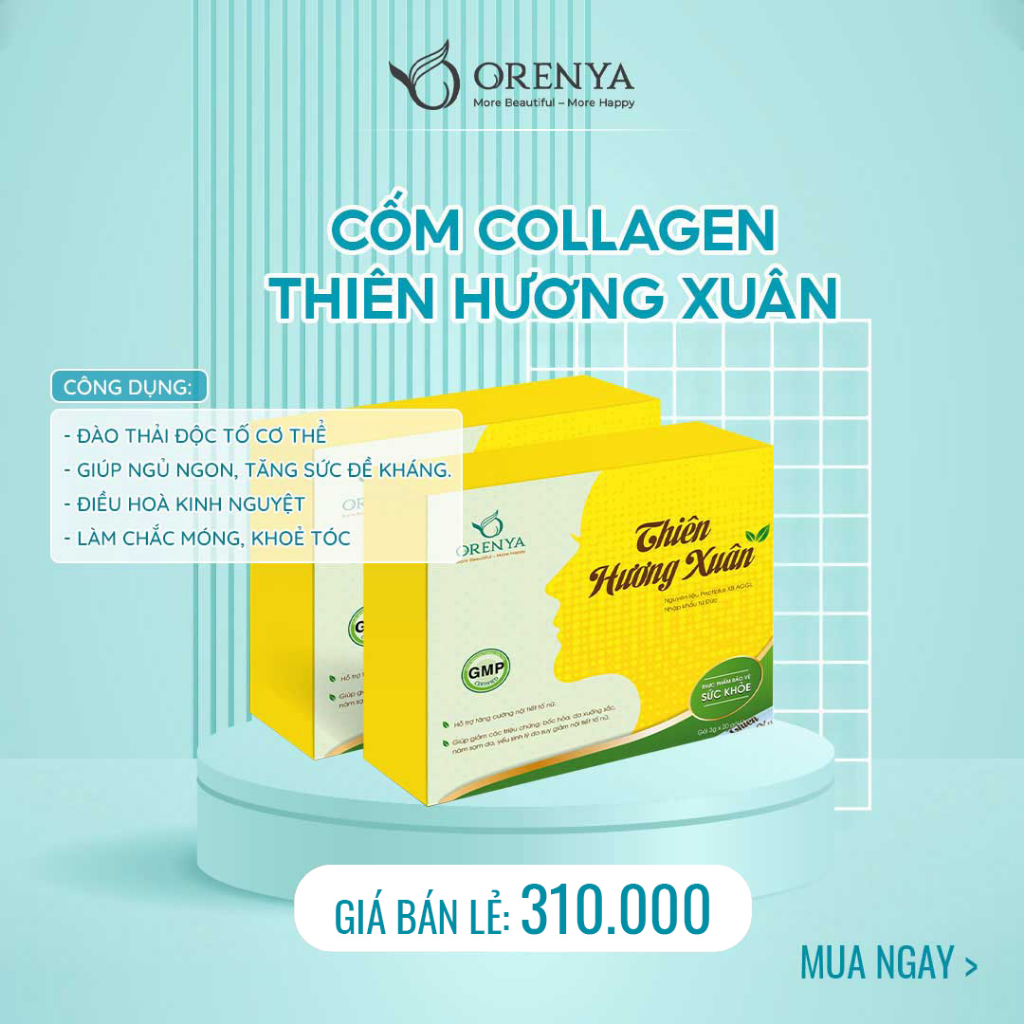 Cốm nội tiết tố Thiên Hương Xuân Orenya bổ sung collagen hộp 20 gói 3g