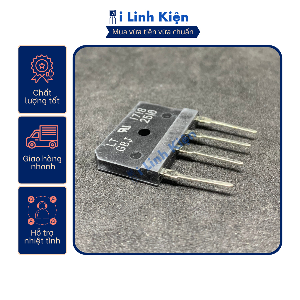 GBJ2510 Diode cầu 25A 1000V chính hãng SEB Đài Loan