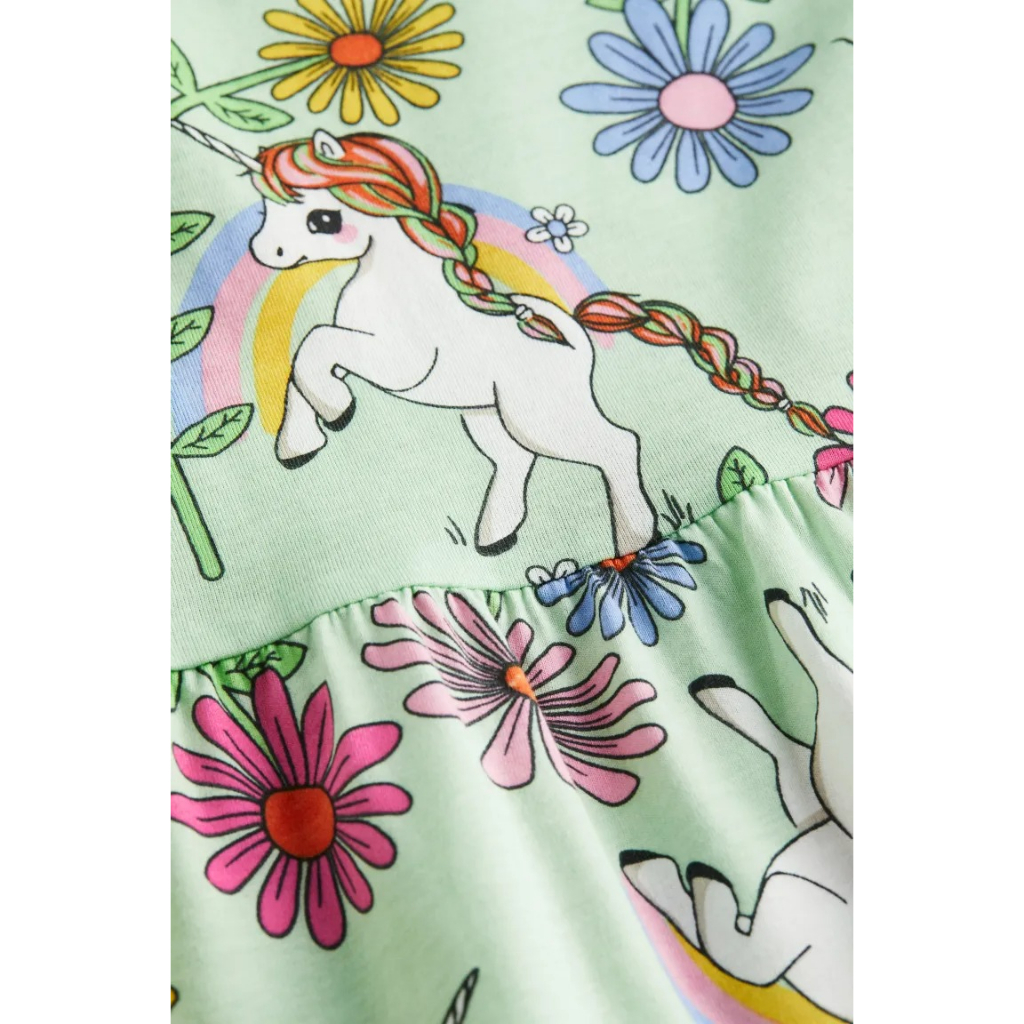 Váy hạ eo sát nách hoa xanh unicorn 1157735010 HM H&M_authentic US