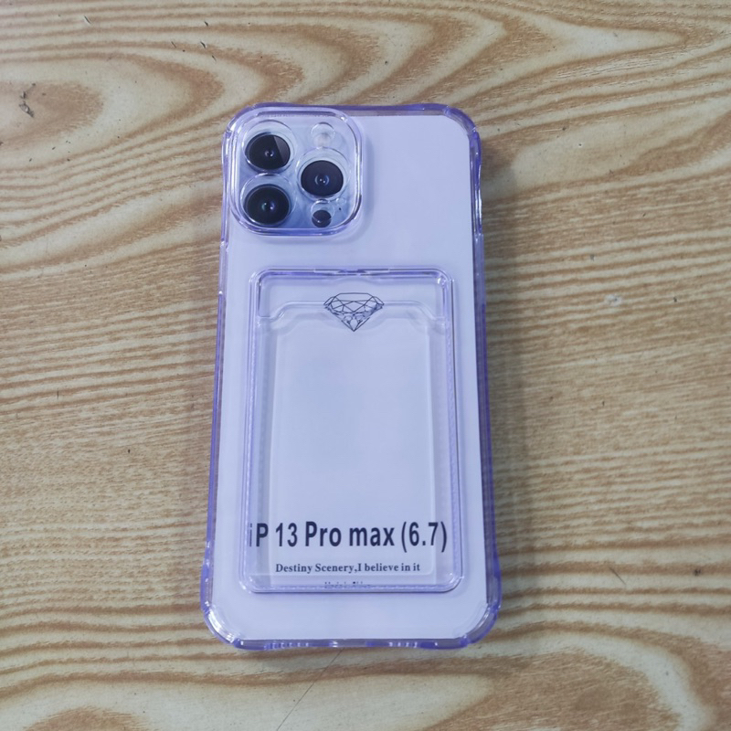 Ốp lưng iPhone 11 promax ,12 promax ,14 promax ,13 promax dẻo trong màu lưng có ngăn nhét thẻ car có bảo vệ camera