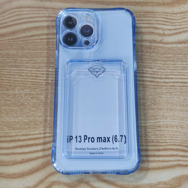 Ốp lưng iPhone 11 promax ,12 promax ,14 promax ,13 promax dẻo trong màu lưng có ngăn nhét thẻ car có bảo vệ camera