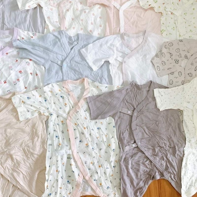 BỘ BODY SƠ SINH CỘT DÂY ORGANIC COTTON NHẬT BẢN