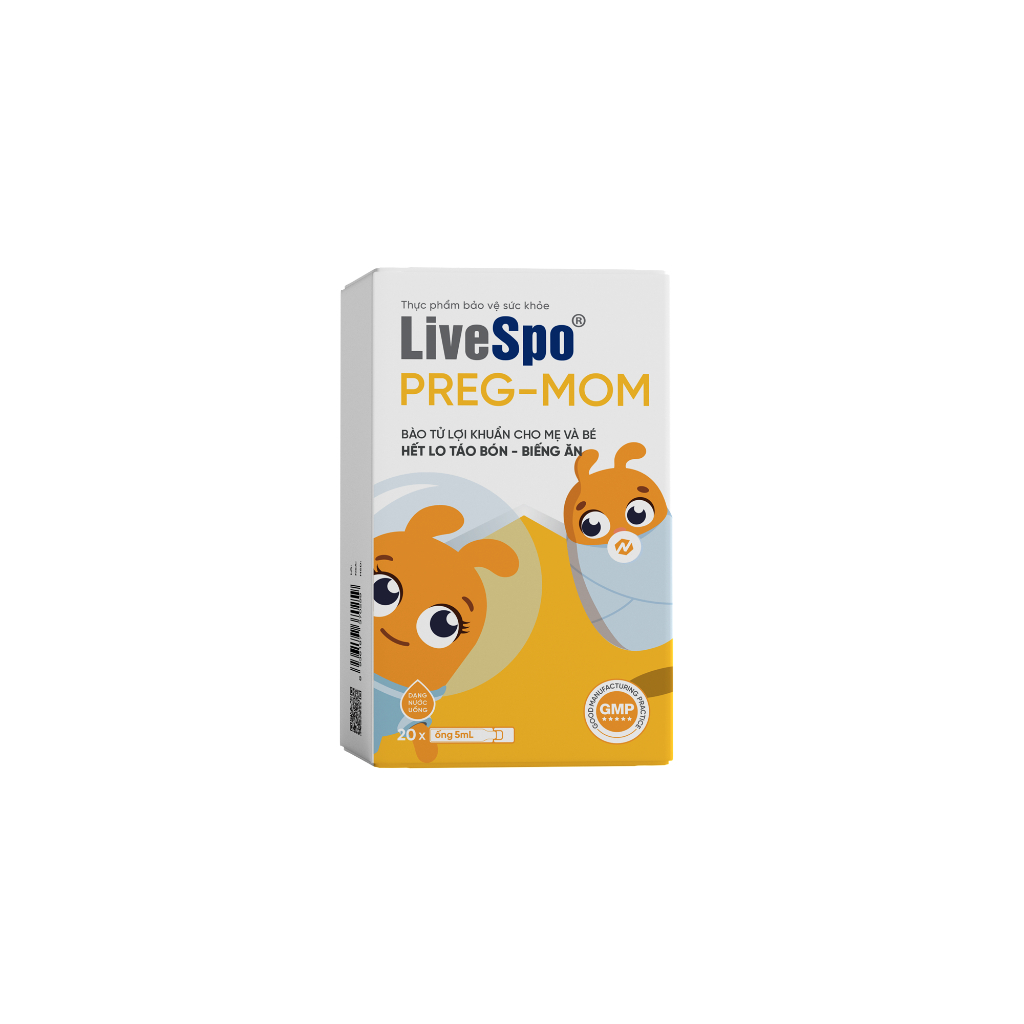 Combo 1 Livespo NAVAX chuyên dụng giảm viêm mũi và 1 LiveSpo PREGMOM giảm táo bón, biếng ăn cho trẻ - Hộp 20 ống x 5ml