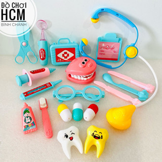 [MỚI 20 CHI TIẾT] Đồ chơi trẻ em khay bác sĩ nha khoa kèm mắt kính dành cho bé thích đồ chơi nhập vai y tá, bác sỉ 9045