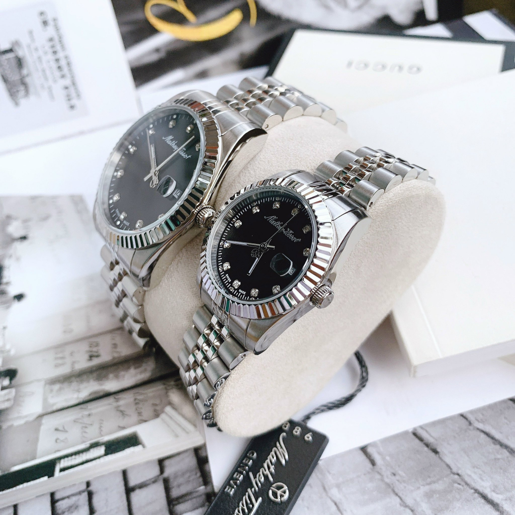 Đồng hồ đôi nam nữ dây thép Mathey Tissot H710AN Và D810AN