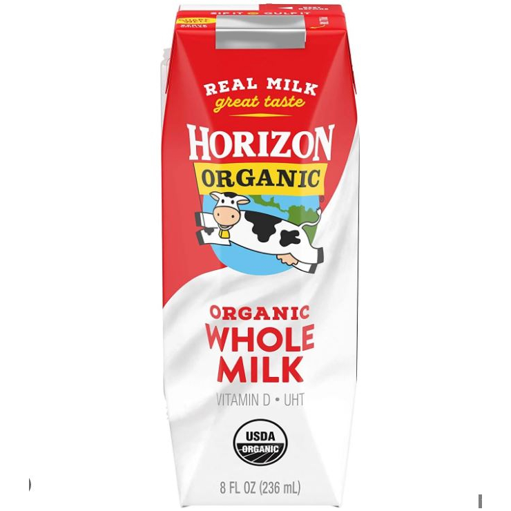 Thùng 12 Hộp Sữa Nước Horizon Organic Mỹ Whole Milk 236ml x 12 hộp