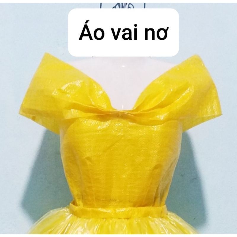 Đầm tái chế từ túi nilon màu vàng - Đầm dạ hội