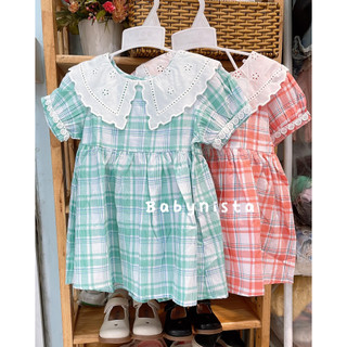 ĐẦM CARO PHỐI CỔ REN  [HÀNG SALE KHÔNG ĐỔI TRẢ]