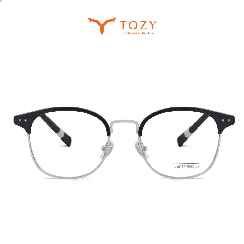Gọng kính cận thời trang nam nữ mắt tròn chính hãng TOZY chống ánh sáng xanh - 9095