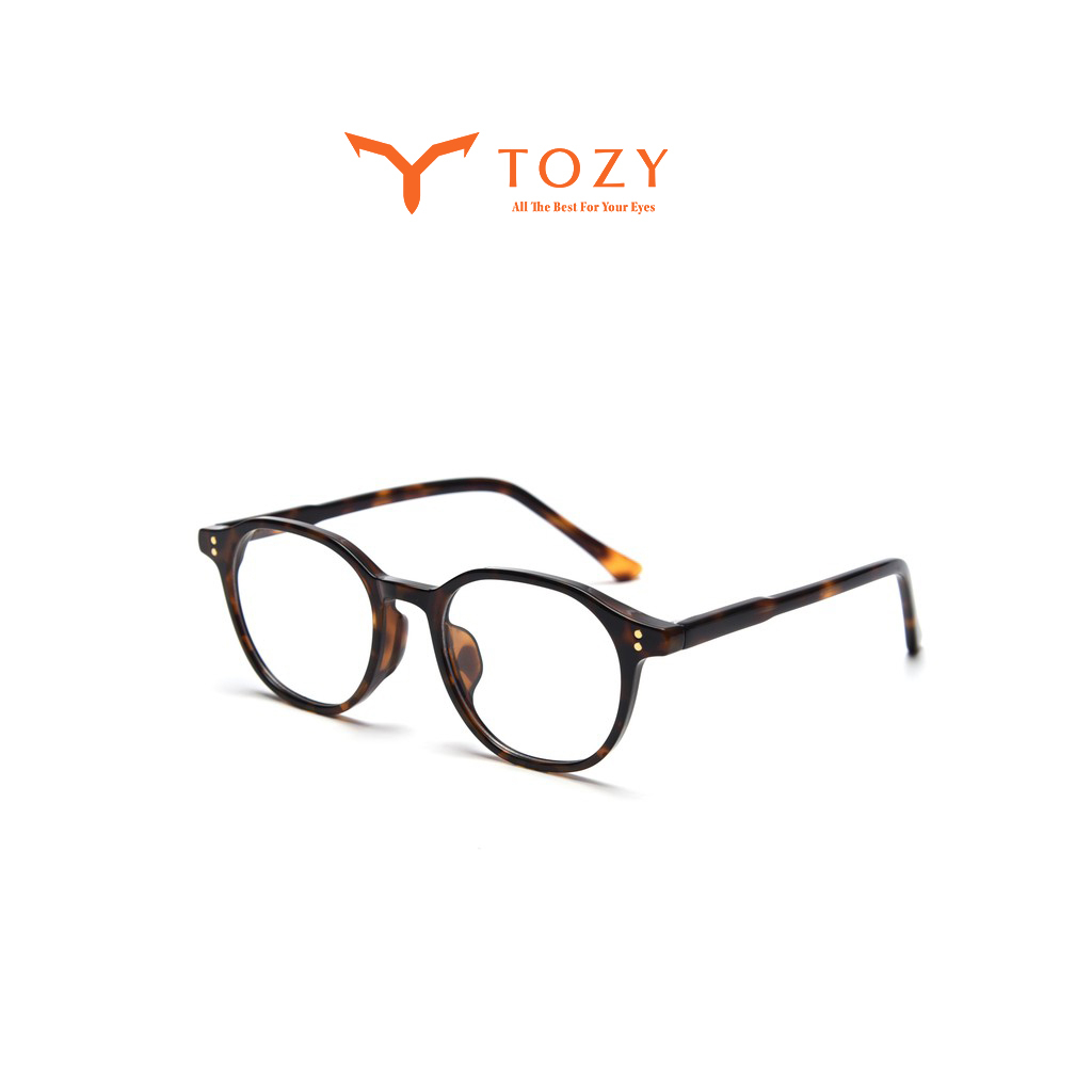 Gọng kính cận thời trang dáng tròn uniex nam nữ chính hãng TOZY, mắt chống ánh sáng xanh - 1952