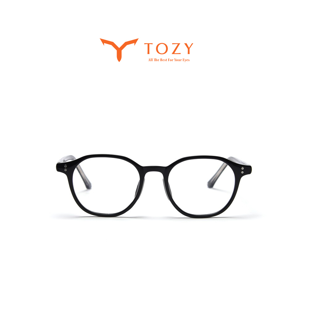 Gọng kính cận thời trang dáng tròn uniex nam nữ chính hãng TOZY, mắt chống ánh sáng xanh - 1952