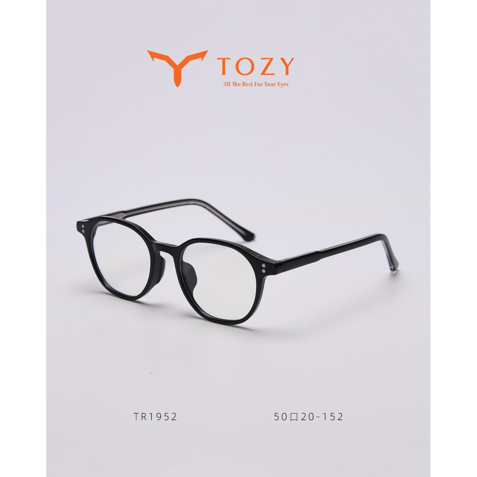 Gọng kính cận thời trang dáng tròn uniex nam nữ chính hãng TOZY, mắt chống ánh sáng xanh - 1952