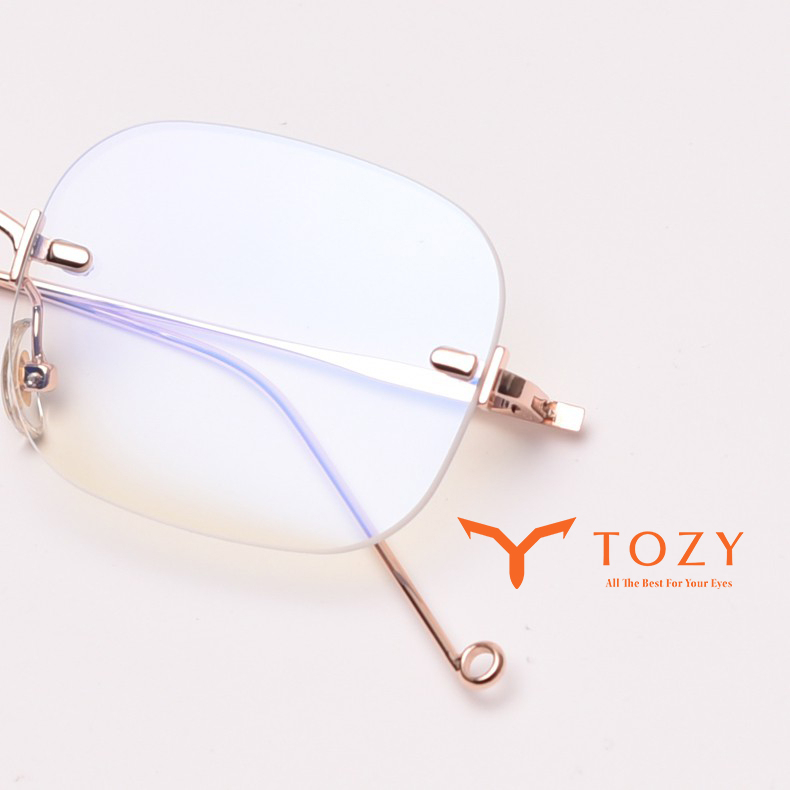 Gọng kính cận mắt không viền gọng kim loại dáng vuông TOZY dành cho cả nam và nữ - 31429