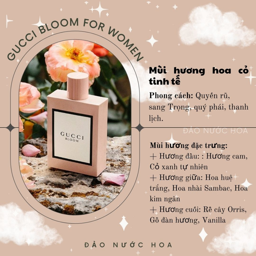 Nước hoa chiết gucci bloom 10ml sale sốc nước hoa nữ  dịu dàng trẻ trung đảo nước hoa - A1 | BigBuy360 - bigbuy360.vn