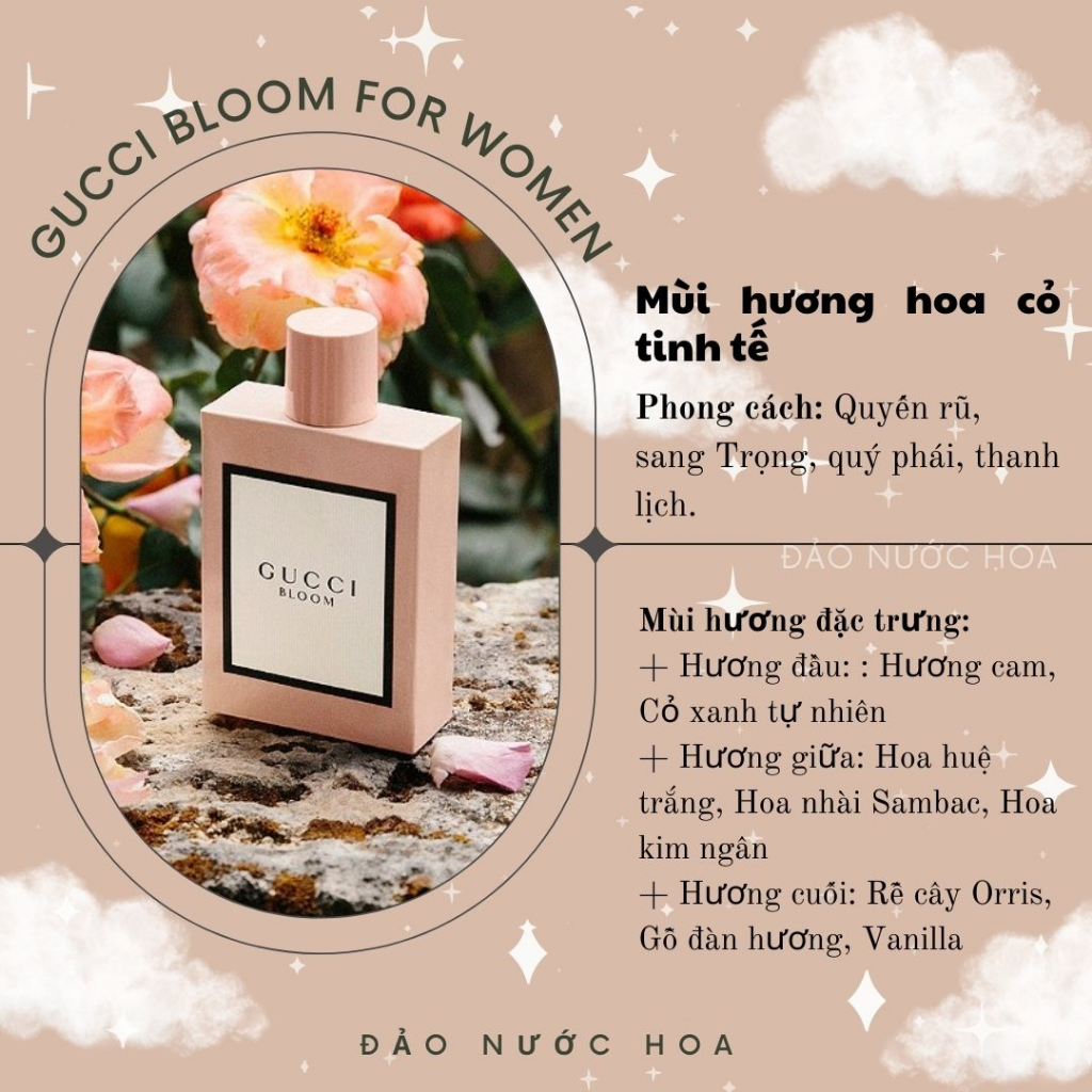 Nước hoa chiết gucci bloom 10ml sale sốc nước hoa nữ  dịu dàng trẻ trung đảo nước hoa - A1
