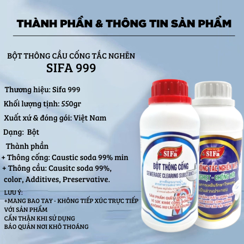 Lọ bột thông cống 550gr siêu mạnh dùng chuyên dụng thông tắc cầu, tắc cống thế hệ mới, thông tắc tức thì - Huy Tưởng