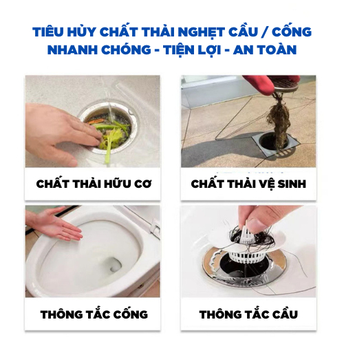 Lọ bột thông cống 550gr siêu mạnh dùng chuyên dụng thông tắc cầu, tắc cống thế hệ mới, thông tắc tức thì - Huy Tưởng