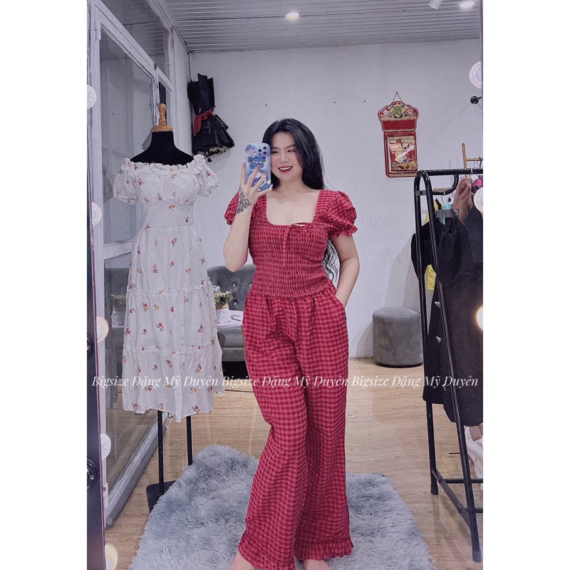 SET ÁO CARO NHÚNG CHUN  ẢNH CHỤP THẬT