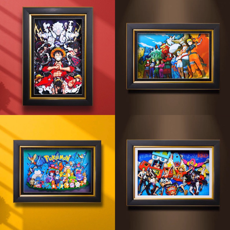 Tranh thiết kế 3D anime OnePiece, Naruto, Gundam, Kimetsu, Pokemon... cao cấp