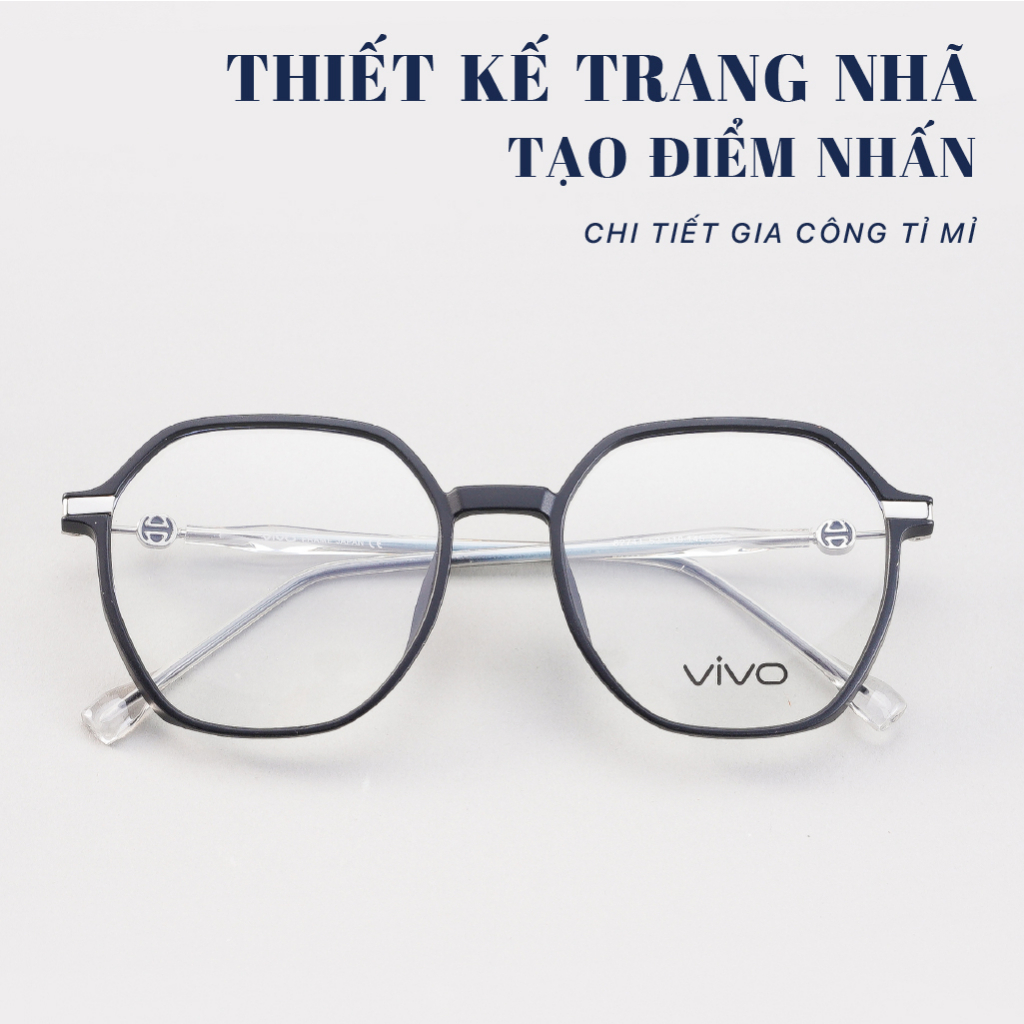 Gọng kính mắt Lục giác LB Eyewear UV 82 741 Nhựa mềm - Đen, hồng, cam, trong suốt, xám, tím