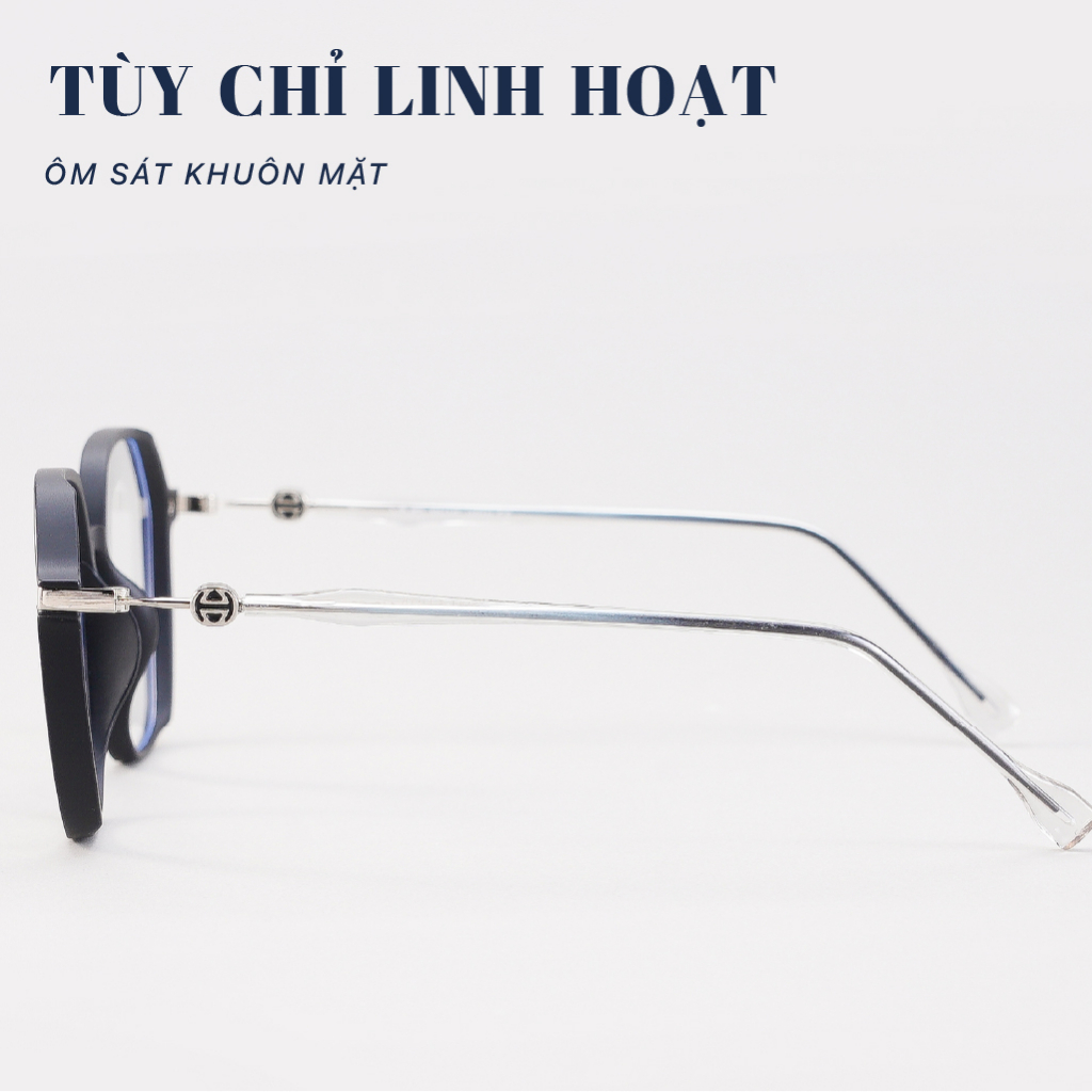 Gọng kính mắt Lục giác LB Eyewear UV 82 741 Nhựa mềm - Đen, hồng, cam, trong suốt, xám, tím