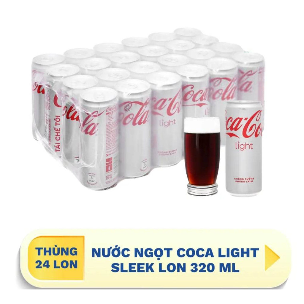 Thùng 24 lon nước ngọt Coca Cola Light 320ml